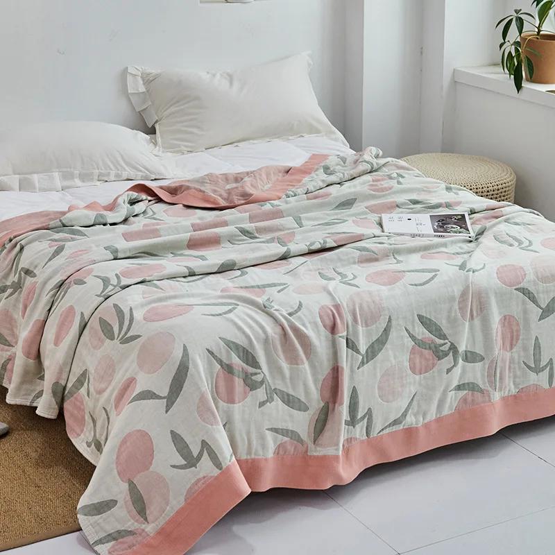 Japanese Throw Blanket Cotton Gauze Towel Four Seasons Bedspread Soft Leisure Blanket Single Double Dormitory Home Sofa Cover