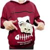 Women’s Sweatshirt  Pouch Hood Tops Carry Cat Breathable Pullover Blouse