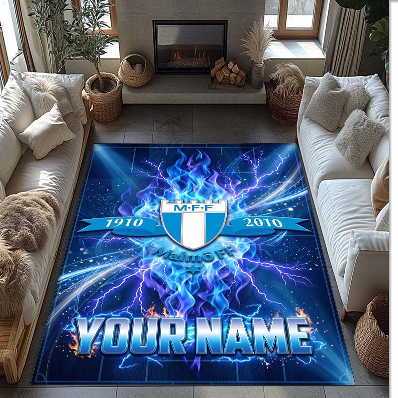 Malmö FF Printed Crystal Velvet Rug Non‑Slip Crystal Velvet Carpet For Sofa Bedroom Indoor Home Decoration