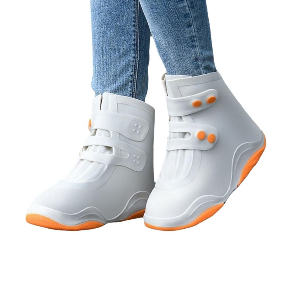 

1 пара утолщенных чехлов для резиновых сапог, противоскользящие, износостойкие, чехлы для дождевой обуви, моющиеся, грязеотталкивающие, водонепроницаемые чехлы для обуви, детские L бежевый