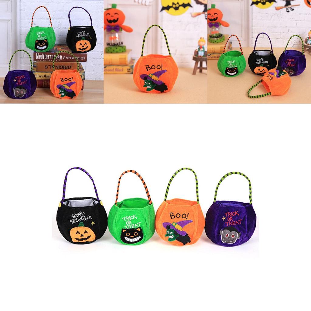 Halloween Bags Candy Pumpkin Handbag Trick Or Treat Cat Witch Bags Decor Prop