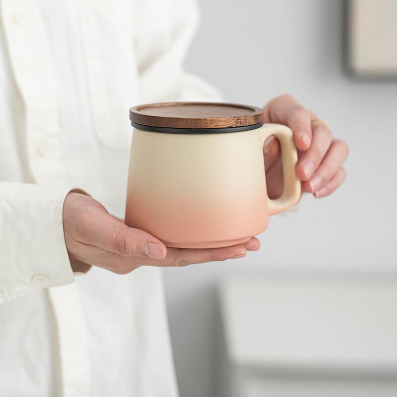 OLOEY Gradient Ceramic Mug with Lid