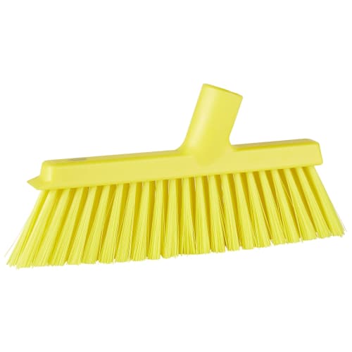 Vikan Floor Broom 3103 Yellow, HACCP Certified, Kyowa Clean, Broom with Scraper, Ergonomic Design, Colorful, Chemical Resistant, Heavy-Duty
