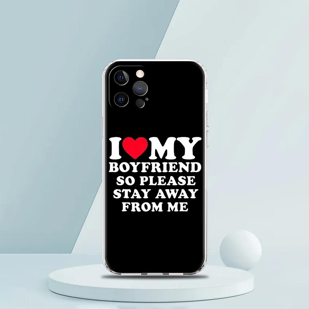 Cute I Love My Girlfriend Boyfriend Luxury Phone Case For iPhone 16 15 14 13 12 11 Pro Max XS X XR SE 7 8 Plus soft Clear Cover