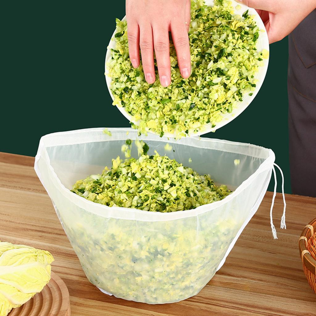 3Pcs Mesh Cheesecloth Bags for Nut Milk Soy Milk Reusable Straining Bags for Dumpling Fillings Unbleached Cloth Strainer