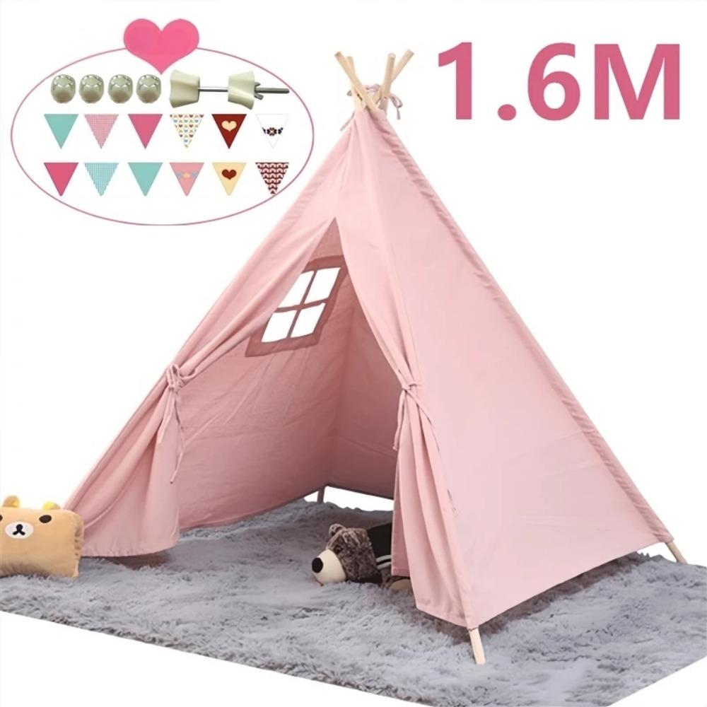 

Портативная детская палатка 1,6 м, игровой домик для детей, палатка Cabana Tipi Infantil, детский вигвам, палатки, замок, светодиодные фонари/ковер/украшения