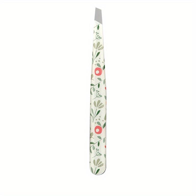 

Floral Pattern Eyebrow Tweezer for Women, Professional Stainless Steel Slanted Tweezer Precision for Facial Hair Ingrown Hair Removal, Hair Plucking D A