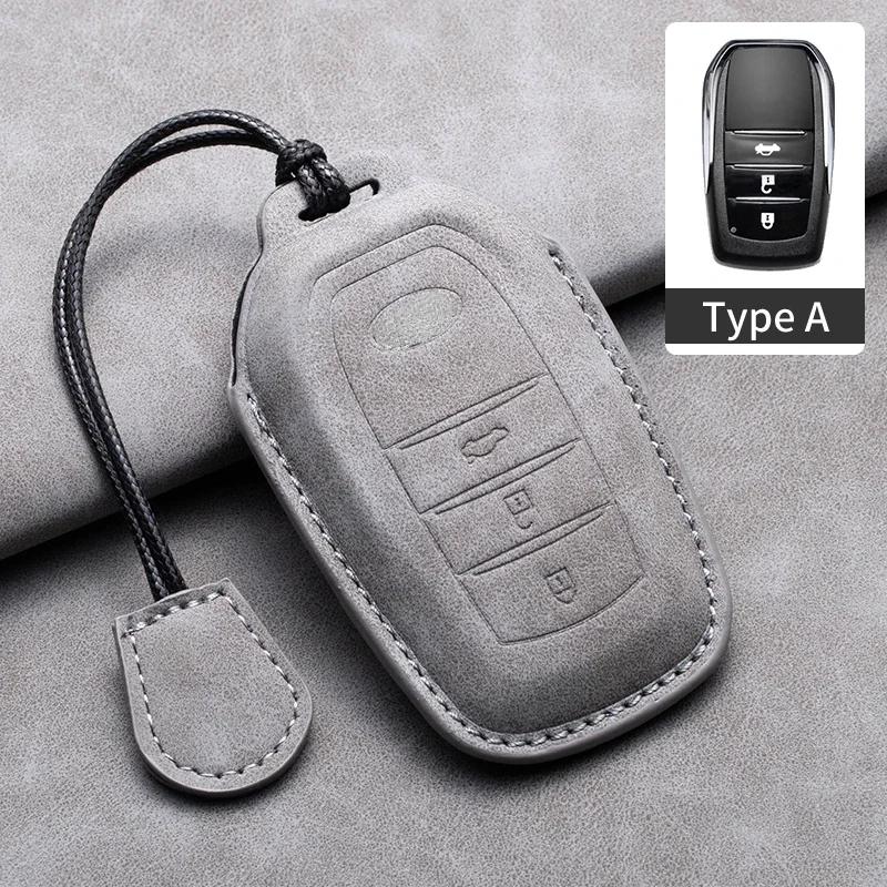 

Leather Car Remote Key Case Cover for Toyota Prius Camry Corolla CHR C-HR RAV4 Land Cruiser Prado Protector Key Fob Shell