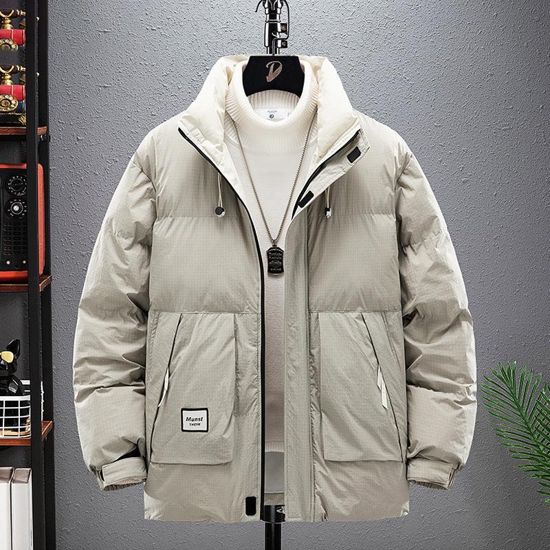 Winter Parkas Men Thick Padded Jacket Coat Fashion Casual Cargo Plaid Parkas Plus Size