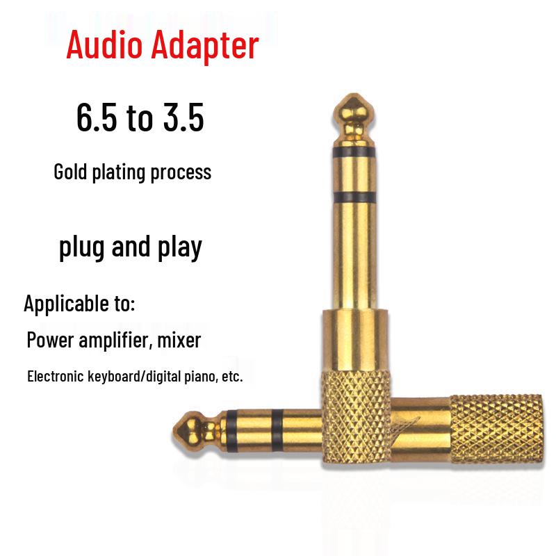 6.5mm to 3.5mm Microphone Audio Adapter Cable for Keyboards, Pianos, and Guitars
