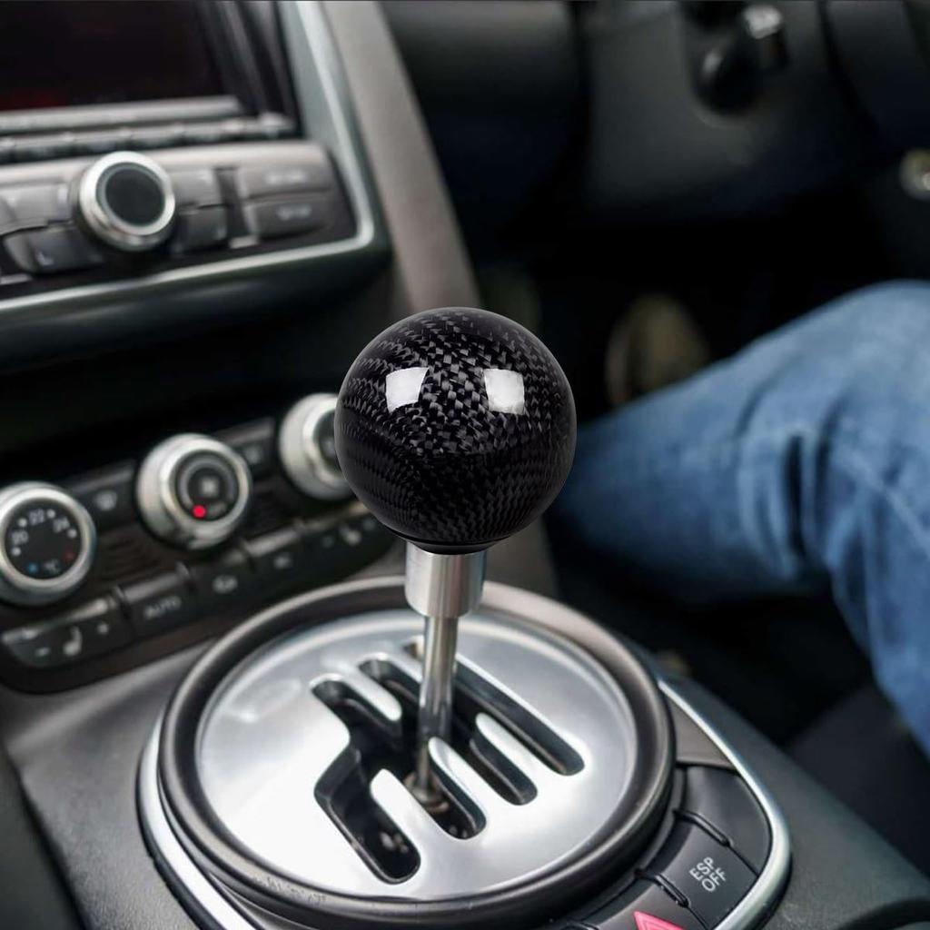 Real Carbon Fiber Shift Fits Includes Pitch Conversion Compatible with Toyota and Trucks Knob/Lever, Round, M8, M10, M12, Honda, Nissan, Mazda,