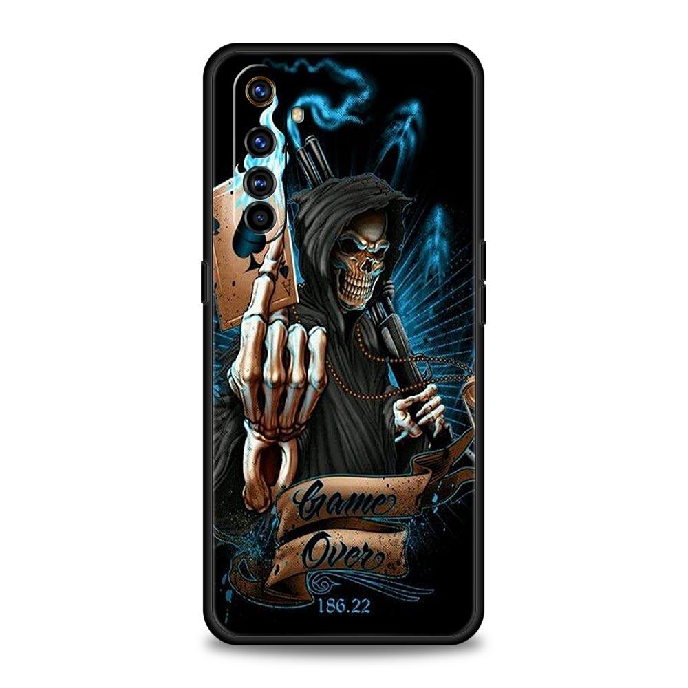 Skull Skeleton Grim Reaper Case For Realme 12 11 10 9 8 5G 7 6 GT5 GT3 GT2 Pro Plus C21 C25 C35 Realme GT Neo 2 3 3T 5 Cover