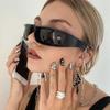 Y2K Wraparound Sunglasses for Women, Retro Narrow Rectangle Sunglasses, Futuristic Sporty Fashion Shades, Vintage Streetwear Eyewear