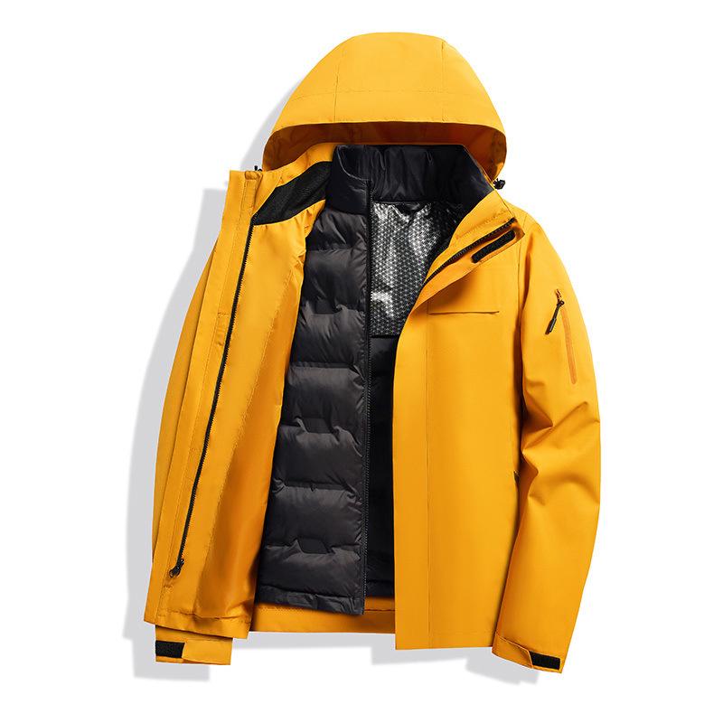 Men's 3-in-1 Detachable Outdoor Jacket: Windproof, Waterproof, Warm