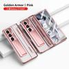 For Samsung Galaxy Z Fold 7 6Case Clear Electroplated Metal Lens Holder with Folding Hinge Tempered Film Optional Touch Pen Slot