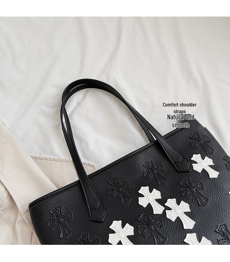 Bolsa Tote Cruz Chrome Hearts: Grande Capacidade, Estilo Celebridade da Internet, Bolsa Transversal Luxuosa e de Ombro para o Dia a Dia para Mulheres.