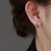 Real 925 Silver Zircon Star Hoop Earrings For Women Party Classic Fine Jewelry Small Niche Minimalist Accessories