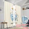 2pcs 2D Flat Printing Window Curtains Positivitea Rainbow Clouds Mug Polyester Without Electricity Festive Holiday Perfect for