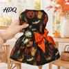 Pet Princess Skirt Funny Halloween Dog Dress Pumpkin Bat Spider Ghost Print Festive Costume for Photos Apparel Puppy with Bow Small Dogs Cats Soft