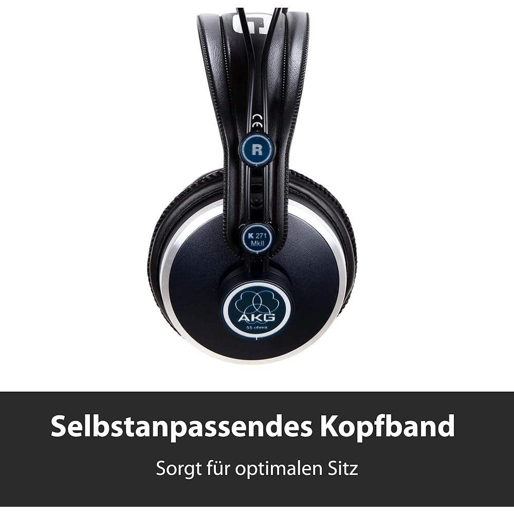 AKG K271MK2 Professional Studio Monitor Closed-Back Headphones Black