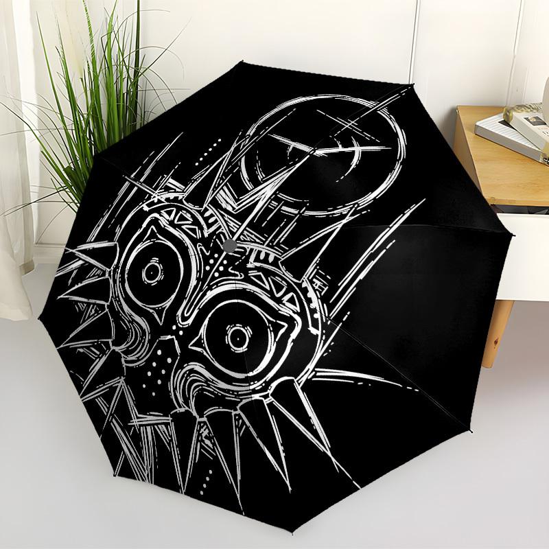

1pc Majora s Mask Automatic Folding Umbrella - Compact 8-Rib Design, Durable Plastic & Iron, Lightweight for Outdoor Daily Use, a0929203