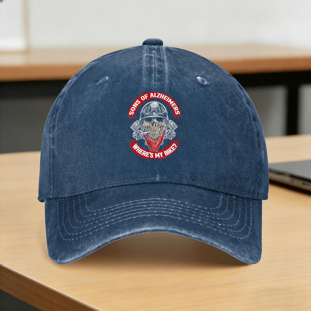 Baseball Cap Sons Of Alzheimers Where’S My Bike Funny Motorcycle Biker Summer Casual Trucker Hat Adult Sunscreen Snapback Cap