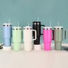 40oz Stainless Steel Insulated Travel Mug with Handle and Straw
