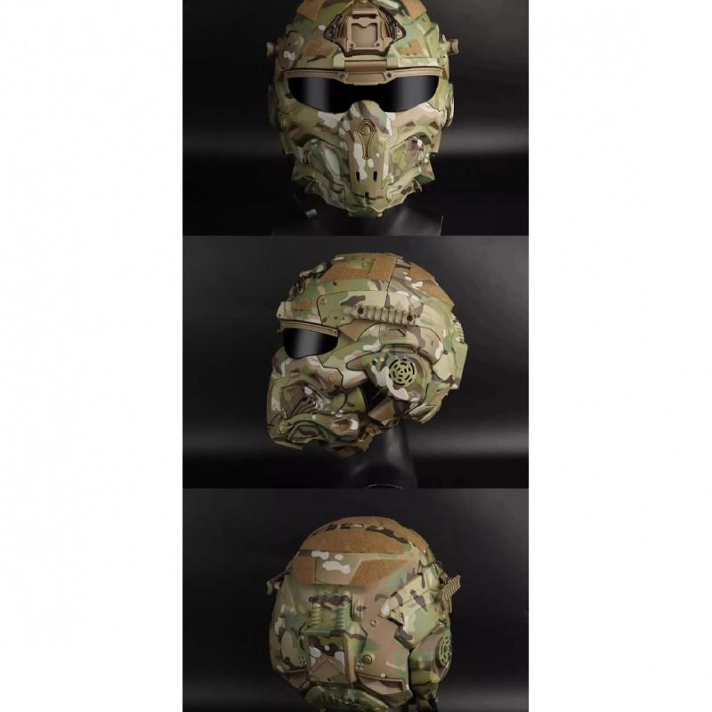 ABS Outdoor Casco Protector Built-in Headset Lens Multiple Color Safety CS Game Full Face Field Cover Tactical Mask Helmet