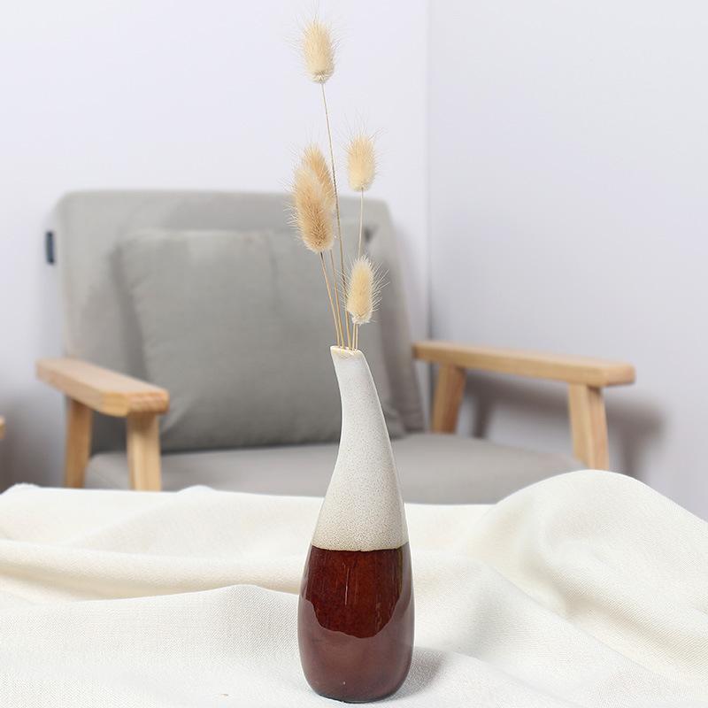Kiln Ceramic Vase Simple and Fashionable Home Decoration Vase Living Room Dining Table Top Vase Small Flower Utensils