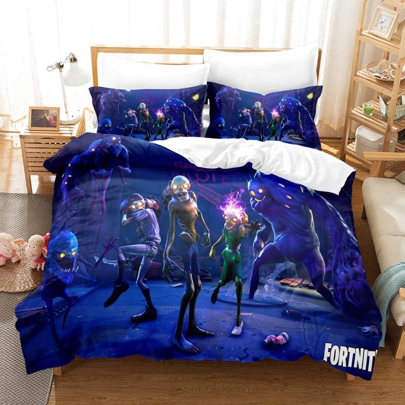 Comforter Fortnite Bedding Suit 3D Printed Bedroom Bed Bedclothes 2/3Pcs Anime Cartoon Room Decoration Kids Xmas Gift