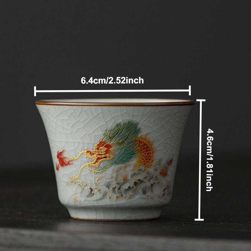 Ru Klin Porcelain Teacup Chinese Kung Fu Gongfu Master Cups Ceramic Retro Tea Bowls Tea Ceremony Teaware Set Household Drinkware