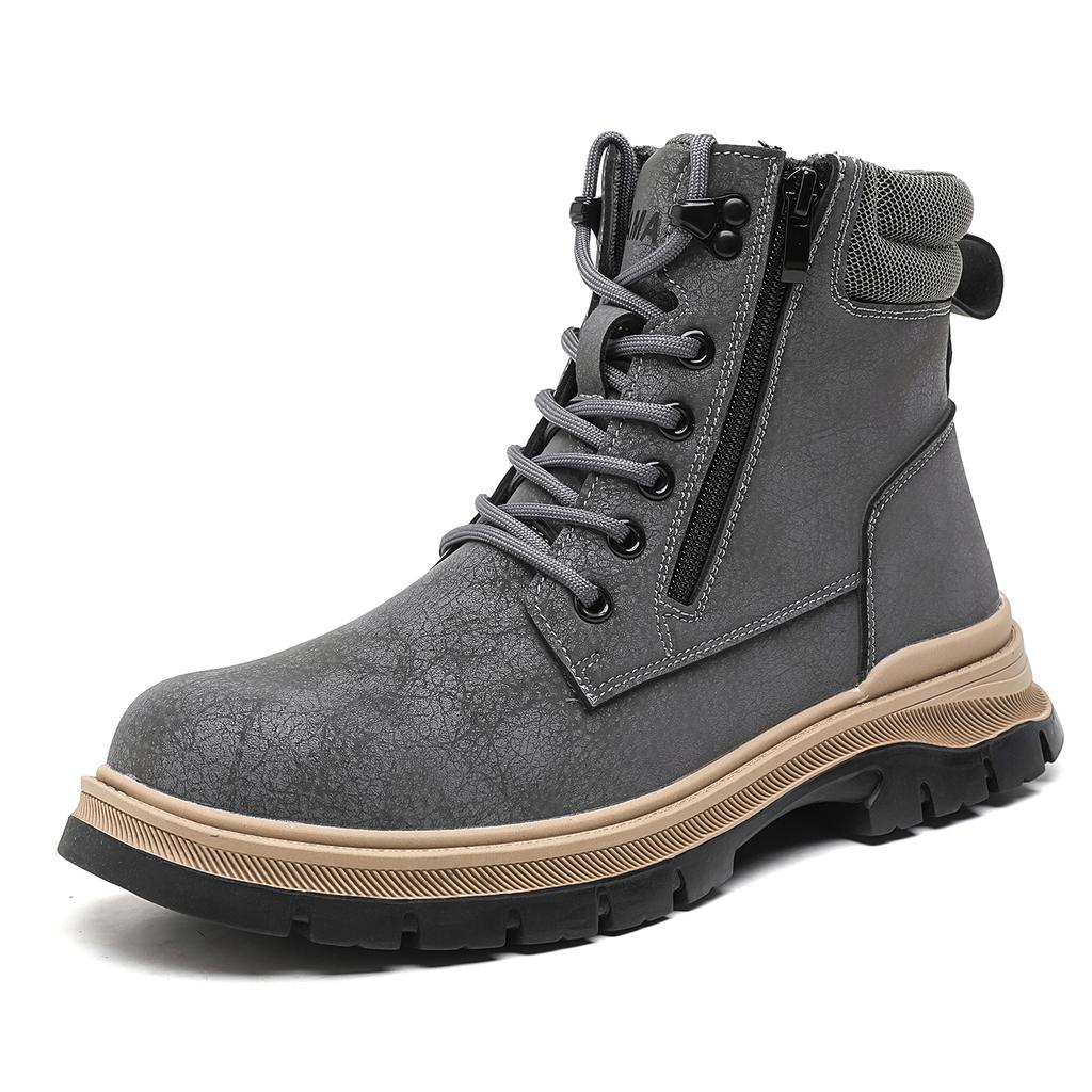 Pu Leather Waterproof Work Safety Shoes For Men Indestructible Boots Non-slip Industrial Construction Protective Shoes Male