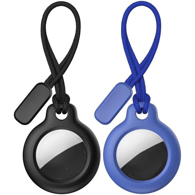 2Pcs Case For Apple Airtags Locator with Strap Protective Cover Anti-Lost Keychain Case for Airtag Holder Tracker Keys Bags Luggage