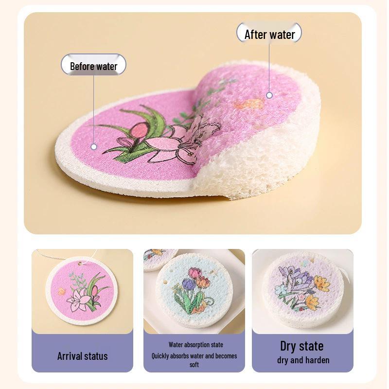 Cartoon-Druck Komprimierter Holzzellstoff Baumwollschwamm: Saugfähige, nicht fettende Küchenreinigungstücher.