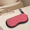 Romantic Pink Heart Pattern Soft Sunglasses Case,Portable Lightweight Eyewear Pouch,Protective Spectacle Bag for Women Gift Travel