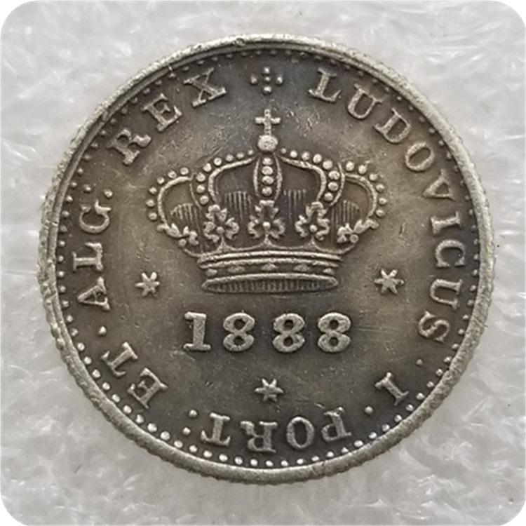 Португалия 1888 года памятная монета, серебряный доллар, антикварные изделия