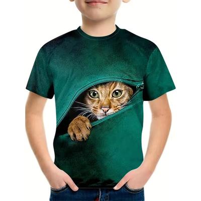 Kindermode Sommer gedruckt 3D T Shirt Jungen Tees Casual Kurzarm O Hals Mädchen Tops
