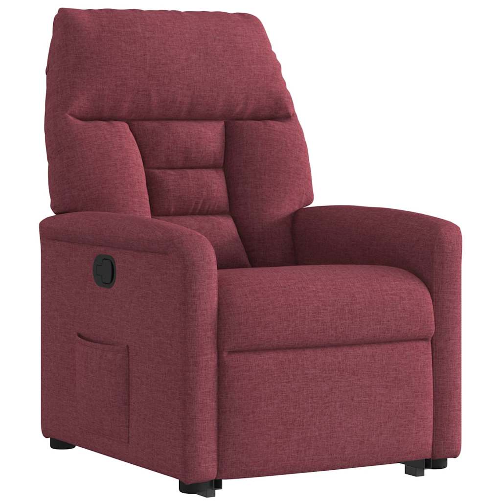 Recliner Chair with Rising Function Burgundy Fabric