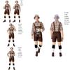Stylish German Oktoberfest Clothing Men Fawn Print Khaki Plaid Costume Set