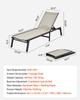 Outdoor Chaise Lounge Chair, 181 kg Weight Capacity, Foldable Sun Tanning Chair, 5 Adjustable Positions, Easy Assembly, Heavy Duty Aluminum Pool
