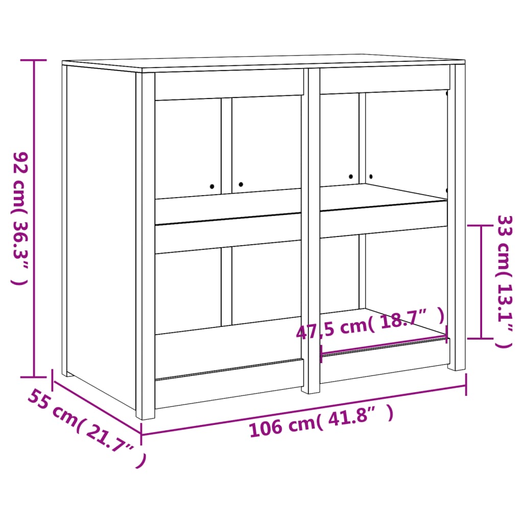 Outdoor Kitchen Cabinet MEPPEL 106 X 55 X 92 Cm Solid Pine Wood