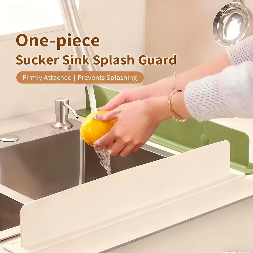 Multi-functional Soft Silicone Splash Guard Kitchen Sink Sucker Water Baffle Plate Oil-Proof Sink Organizer Household Products