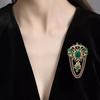 Retro Emerald Tassel Brooch for Women, High-end and Elegant, Gong Yanfeng Brooch