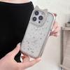 For IPhone16ProMax Flash Diamond Phone Case for Apple15 Cute Cartoon Cat Ears 14 Electroplating Protective Case
