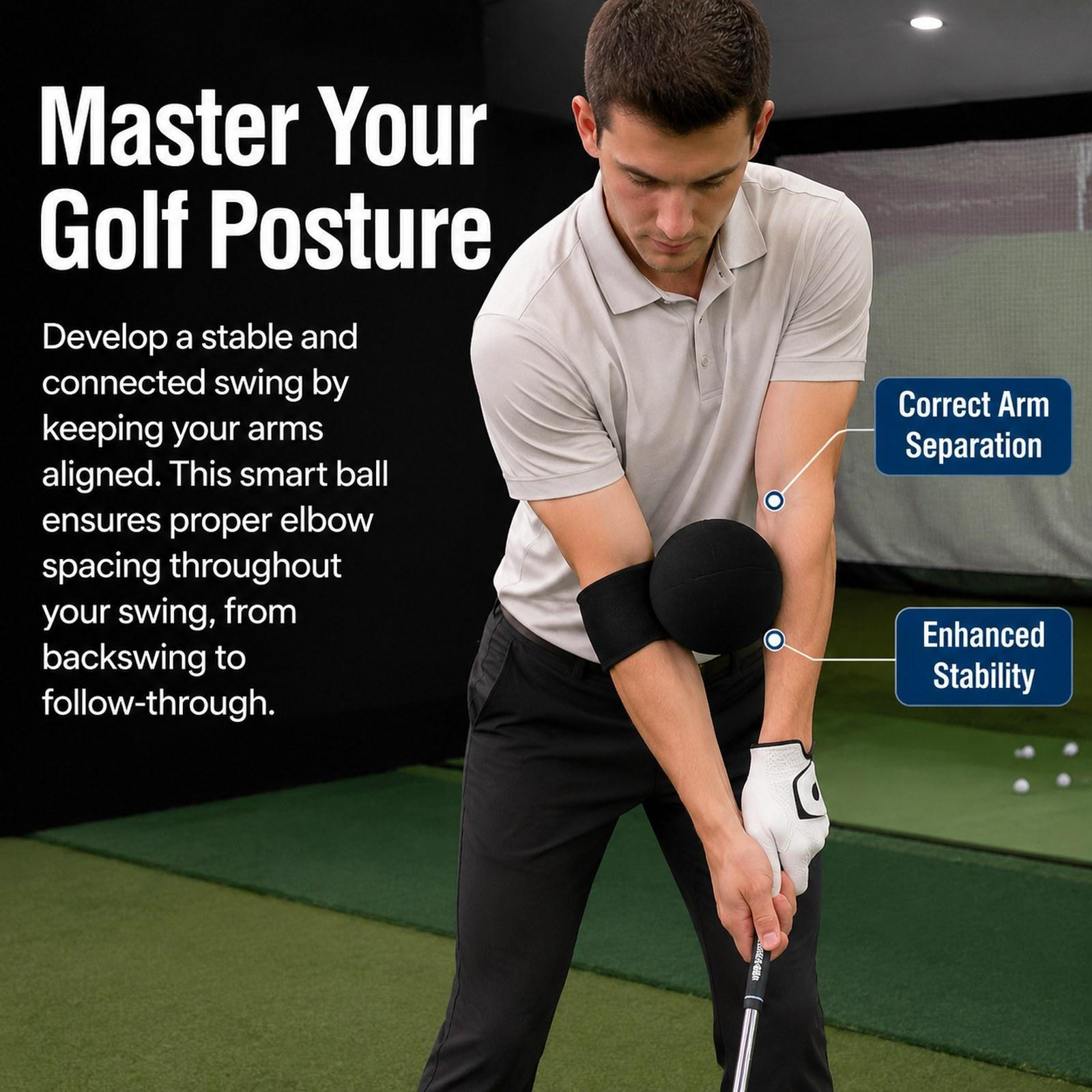 Golf Swing with Inflatable Pump Posture Correction Improve Stability, Impact Balls for Golfer,