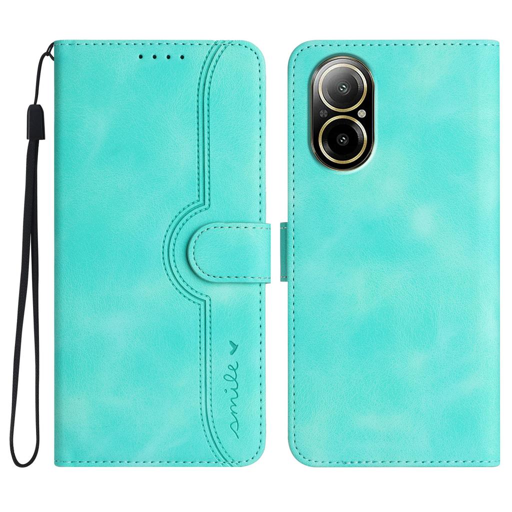 YX0030 For Realme C67 4G Wallet Case PU Leather Phone Cover Smile Imprinted