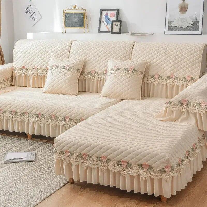 Plush Sofa Covers Four Seasons Sofa Towel Fabric Seat Cushion Backrest Towel Simple Modern Couch Cover Non-slip Sofa Bed Cover