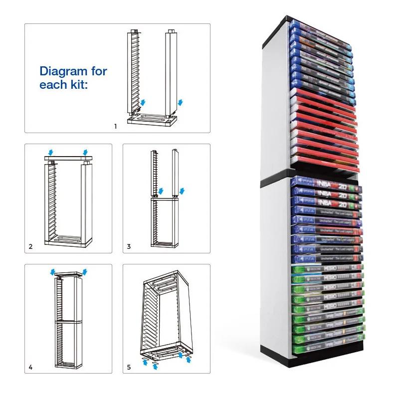 24/36PC Multifunctional Host Disc Double-layer Storage Box Holder For PS5/PS4 Switch Disc Shelf Xbox Series X Holder Accessories