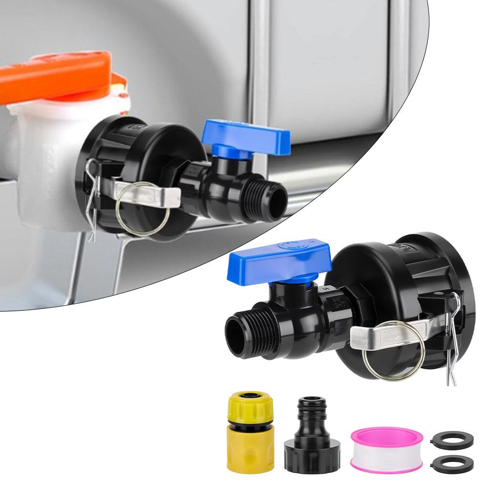 Nockenschloss-Anschluss IBC-Container-Adapter Gartenbewässerung Hochfluss-Kugelhahn Nockenschloss-Anschlüsse 2 Nockenschloss-Anschlüsse, 3/4 GHT