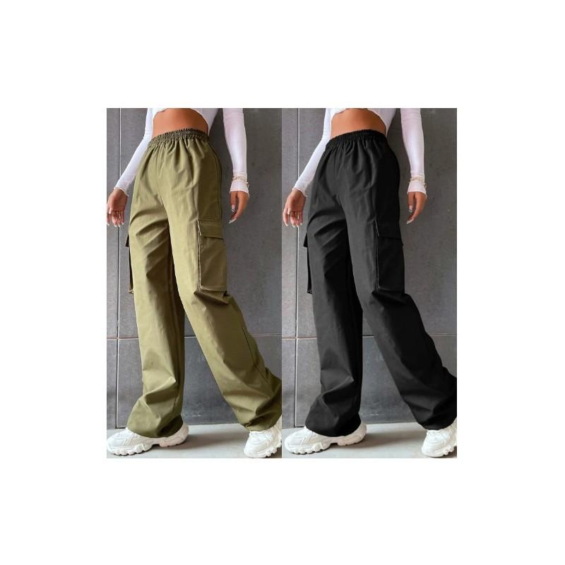 Casual Womens Cargo Pants With Polyester Breathable Fabric For Summer Comfort